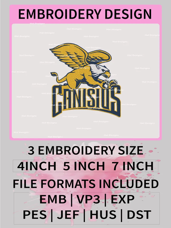 NCAA Canisius Golden Griffins Embroidery File, 3 Sizes, 6 Formats, NCAA Machine Embroidery Design, NCAA Logo, NCAA Teams