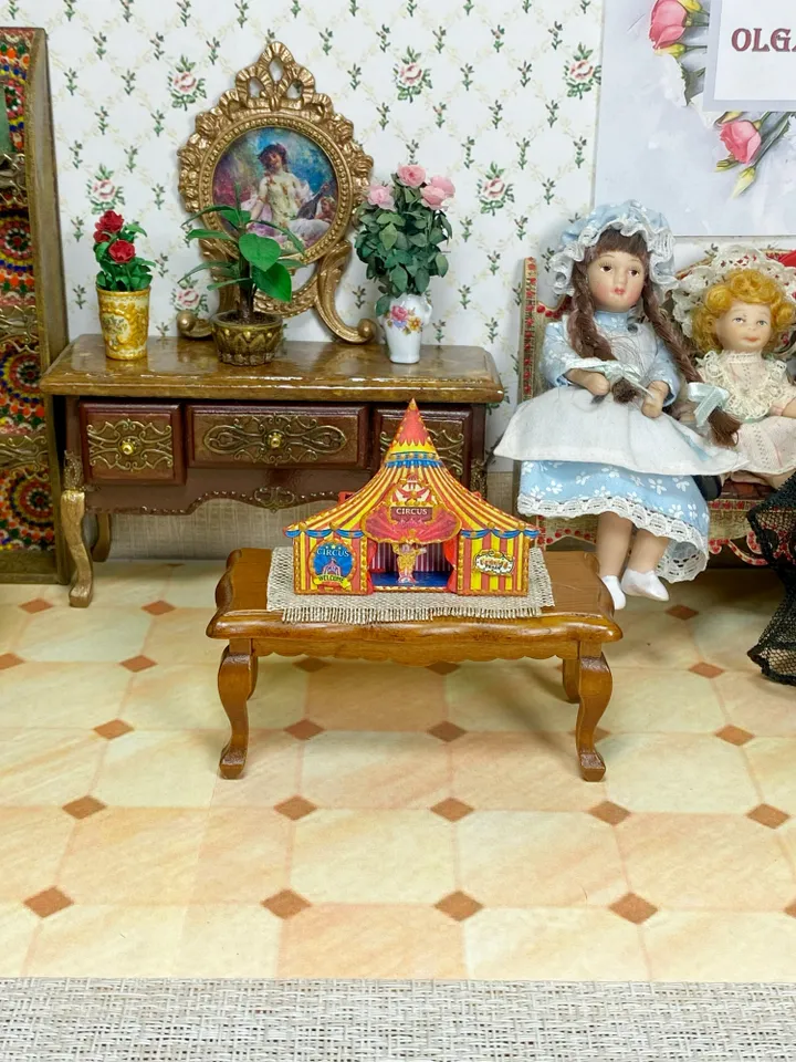 Tutorial. Miniature puppet circus in two sizes. Photo tutorial. Digital printing.