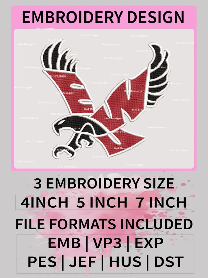 NCAA Eastern Washington Eagles Embroidery File, 3 Sizes, 6 Formats, NCAA Machine Embroidery Design, NCAA Logo, NCAA Teams