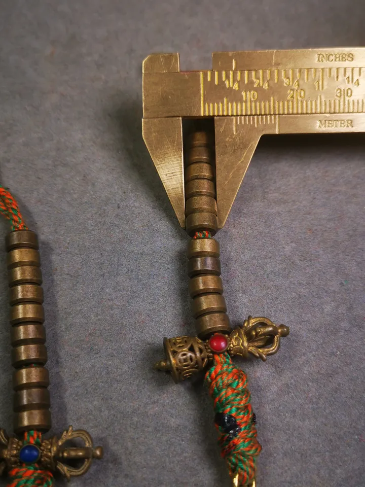 Gandhanra Handmade Tibetan Buddhist Mala Counters,Prayer Bead Counters,with Dorje and Vajra Pendant,Made of Brass