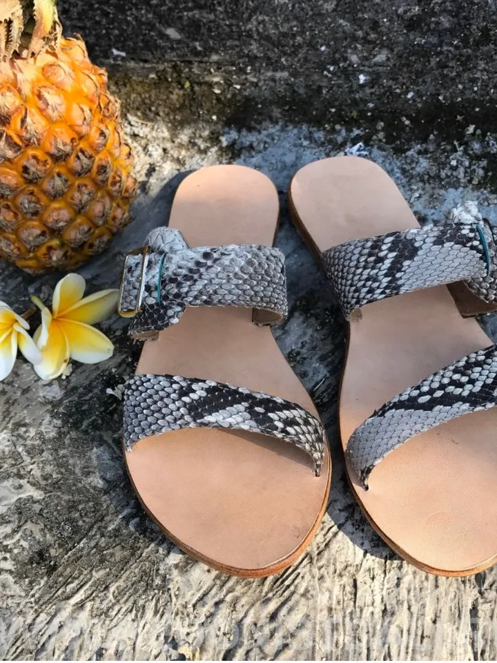 Python skin sandal | Women summer sandals | leather flops | genuine python skin shoes | summer shoes | flat woman shoes | designer sandal