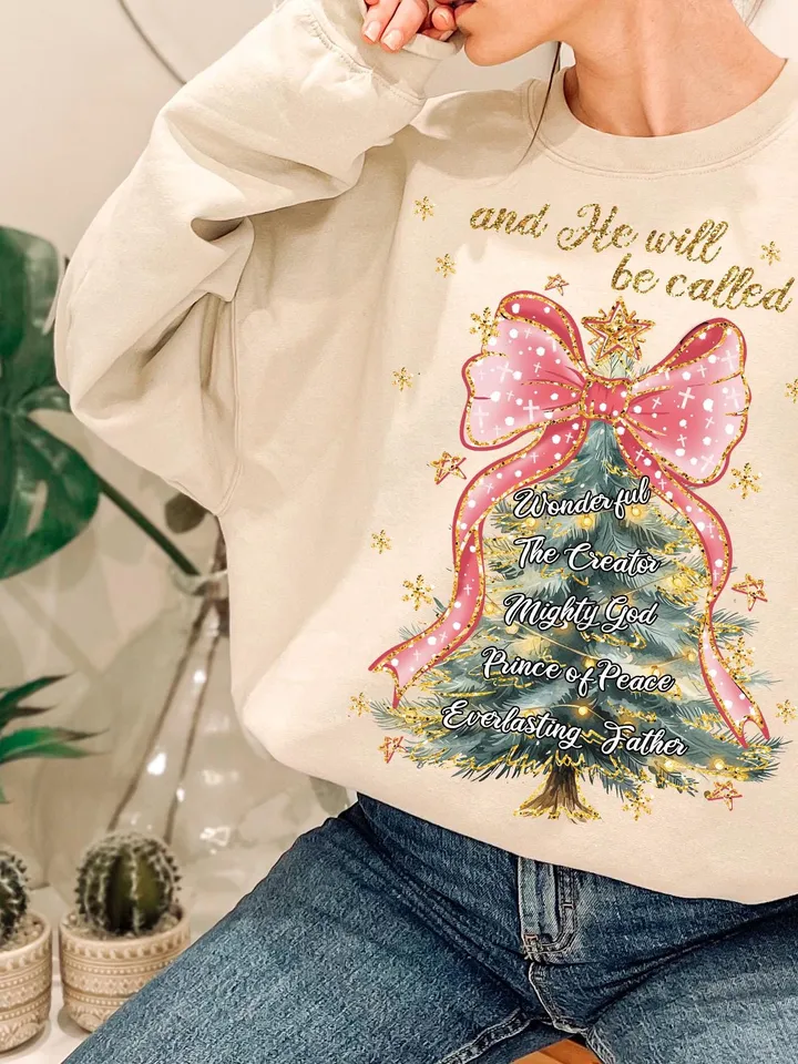 And He Will be Called, Oh Come Let Us Adore Him Png, Hand Drawn Christmas Tree Png, Christian Christmas, Jesus Cross Bow, Watercolor