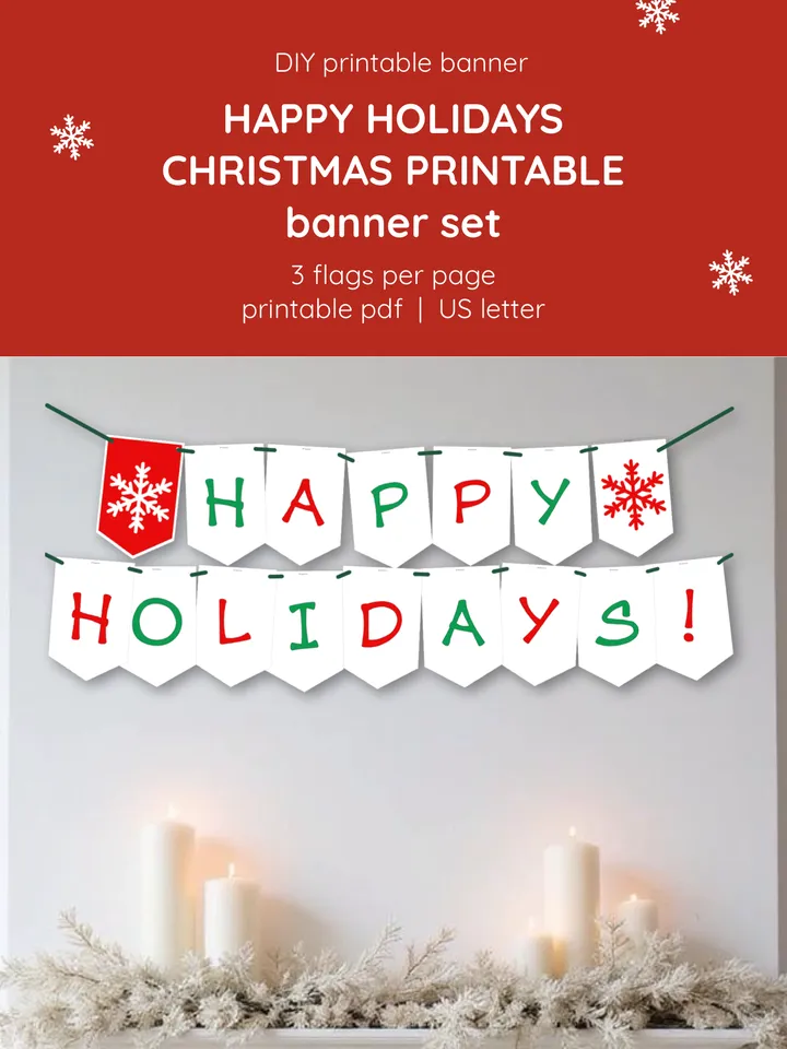 Printable Happy Holidays Banner. Happy Holidays Flags.
Rustic Christmas Garland. Cozy Printable Home Decoration. Modern Christmas Printable. DIY Holiday Banner Set. Digital Christmas Wall Art. Printable Festive Garland for Home.