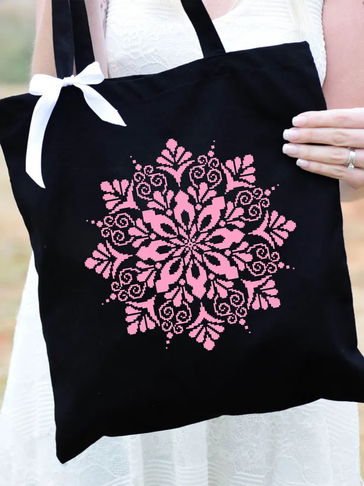 Easy mandala cross stitch pattern download PDF, Monochrome floral ornament cross stitch, Mandala pattern digital PDF, Beginner stitch #M91