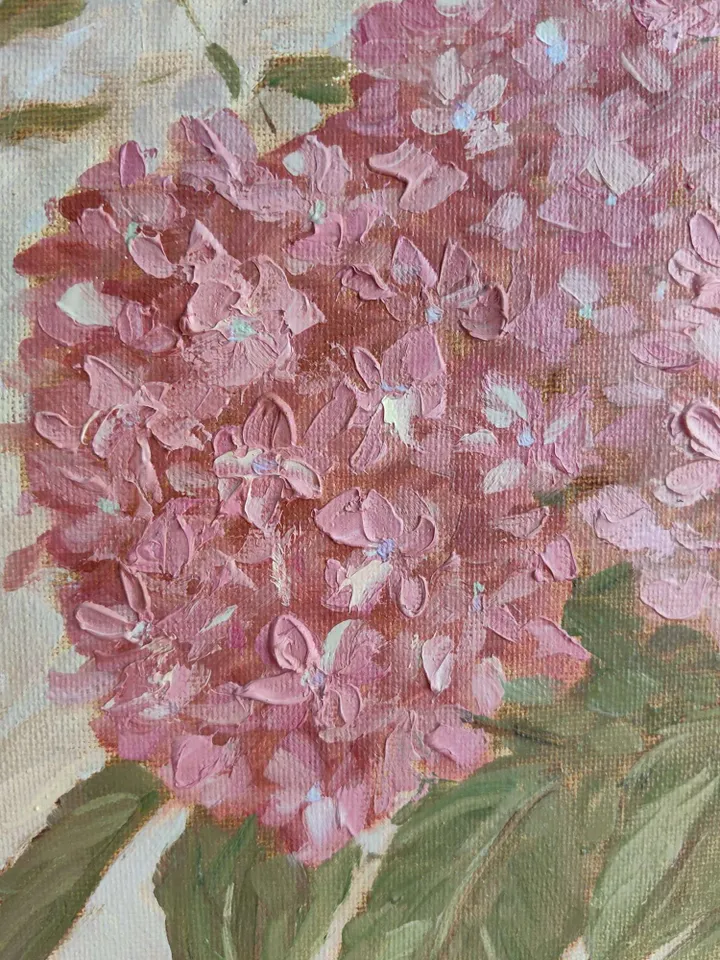 Hydrangea Original Oil Painting Flowers Artwork