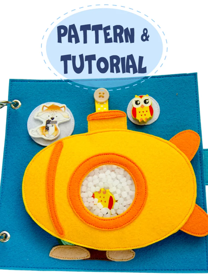 Submarine Quiet book page, Pattern and Tutorial, PDF+SVG files