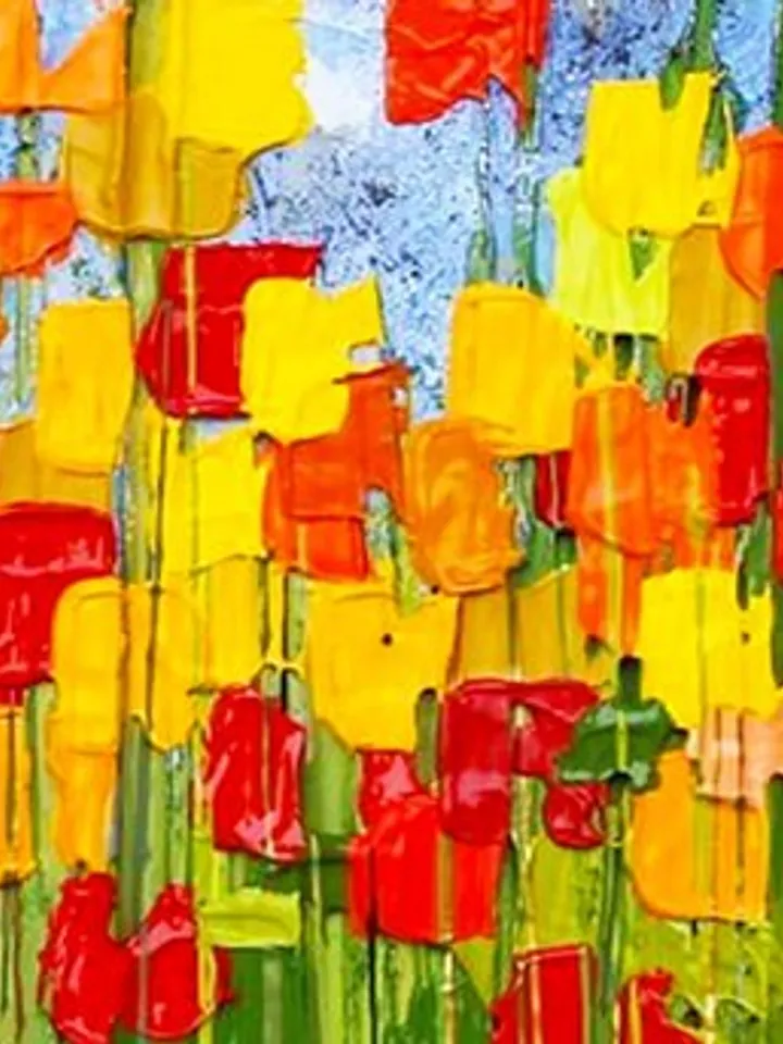 Original Painting On Canvas, Large Wall Art, Boho Wall Décor, Colorful Flower Oil Painting, Home Decor,Modern art,Abstract Art,Bedroom Decor