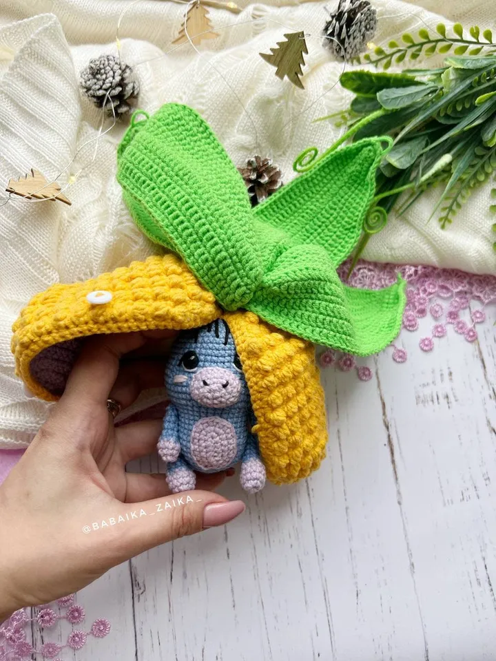 PDF Crochet Corn Donkey Amigurumi Pattern,  Crochet Fruits Pattern, Cute amigurumi Donkey, Crochet Amigurumi fruit Toy, Small Toy Pattern