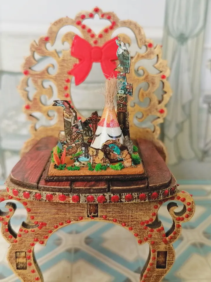Indian village. Puppet miniature.1:12 scale.