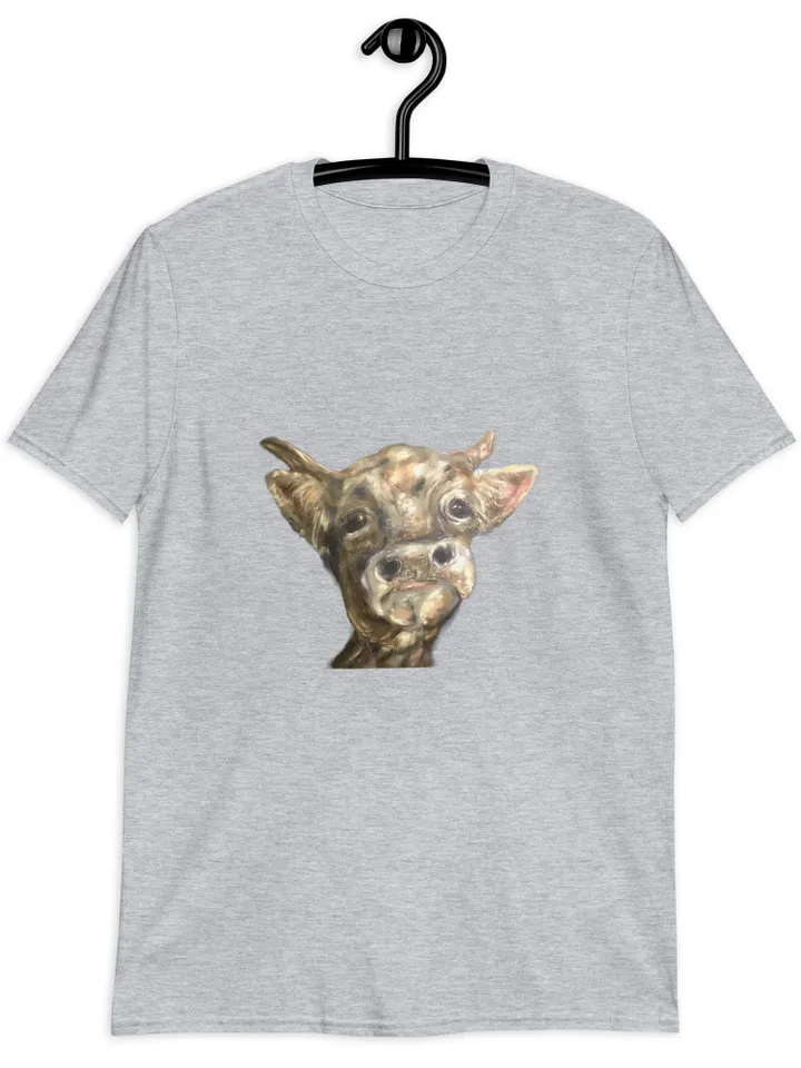 Cow in love Short-Sleeve Unisex T-Shirt with my original pastel painting