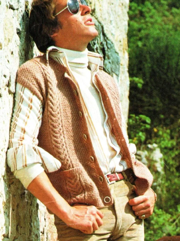 Waistcoat vest women men knitting pattern aran cable vest sleeveless cardigan instant download