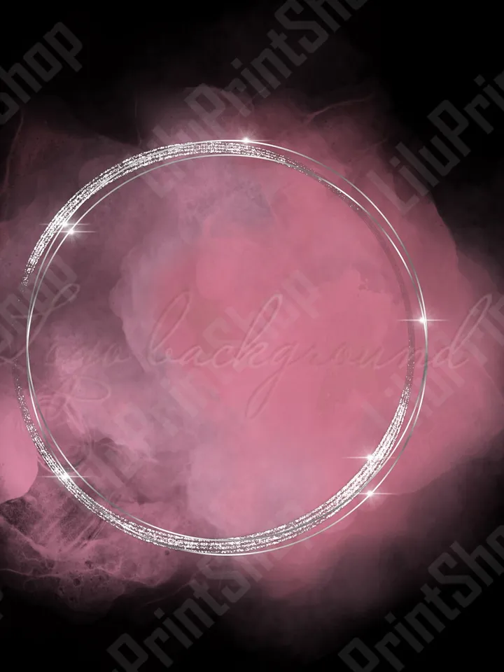 Pink logo background Watercolor pink logo design, Blush pink and silver logo design Silver frame logo png Blush pink splashes Png