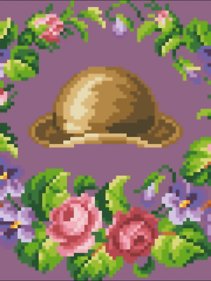 Antique Cross Stitch Pattern Miniature with a Bowler Hat Digital Download PDF
