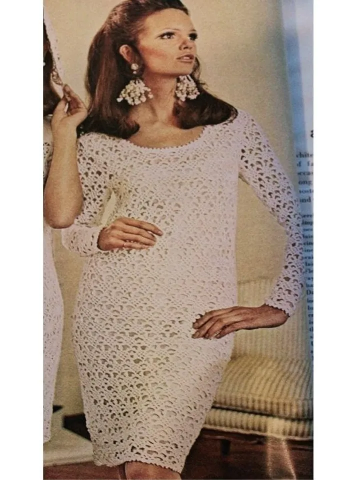 Dress crochet pattern, wedding dress crochet women ladies lace dress pattern pdf