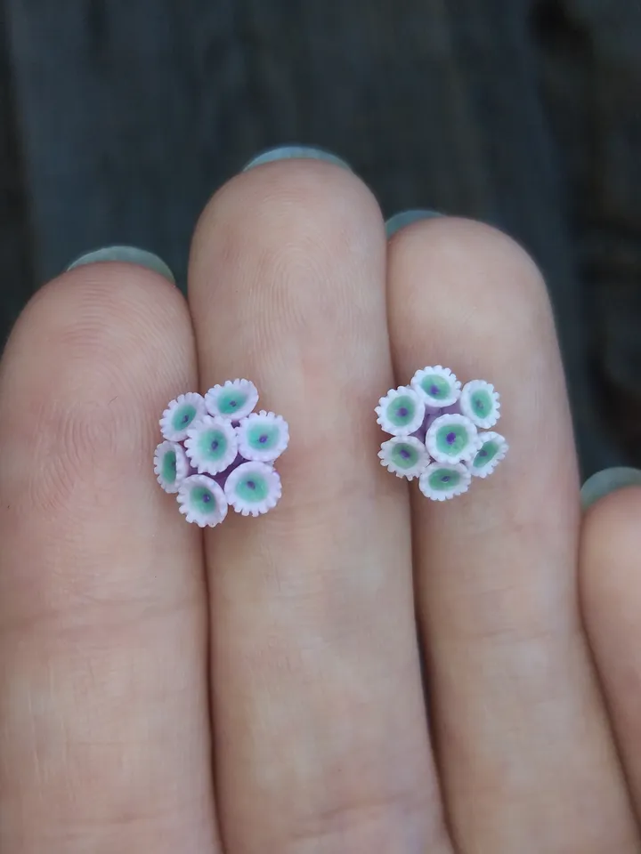 Set of miniature Zoanthus corals, tiny corals for diorama, dollhouse or resin art