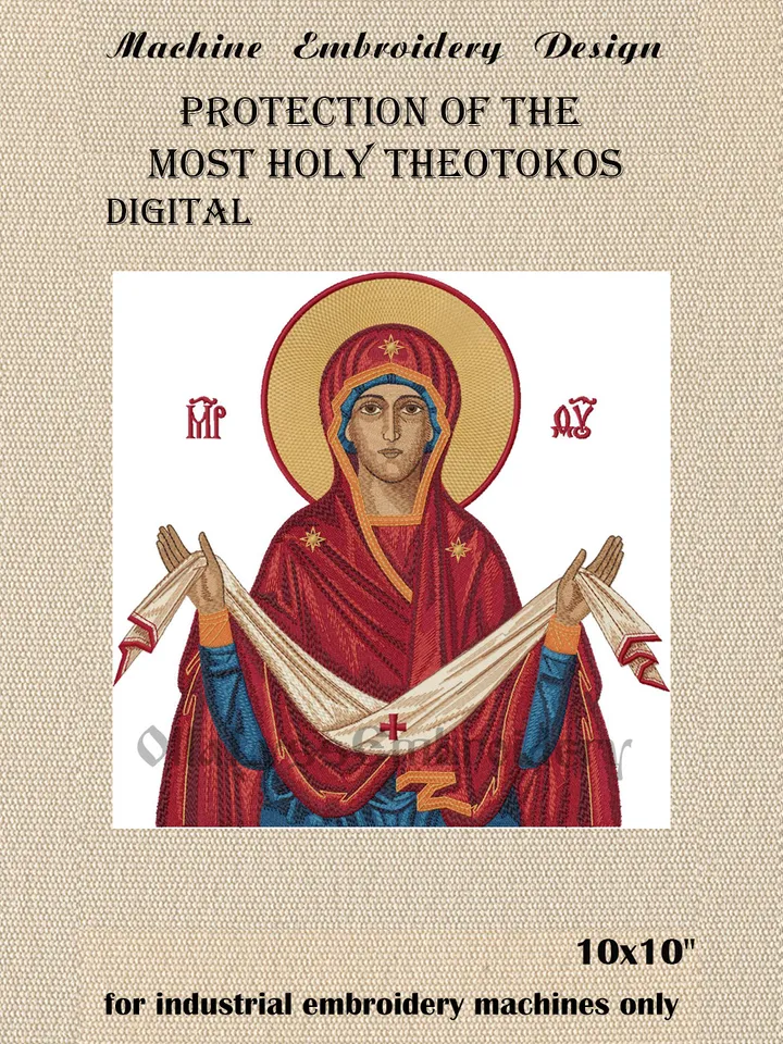 Protection of the Most Holy Theotokos embroidery design