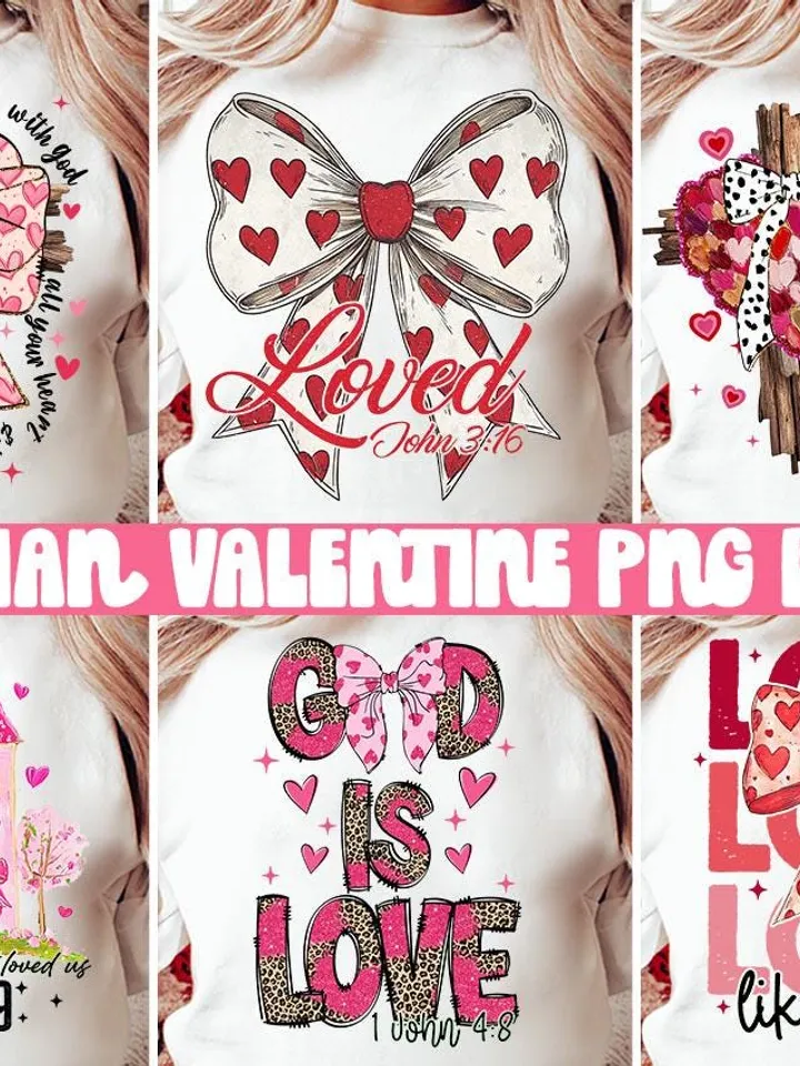 9 files, Christian Valentine Png Bundle, Jesus Valentine Png, Valentine Png, Valentines Bundle png, Coquette Valentine Png, Love Png design