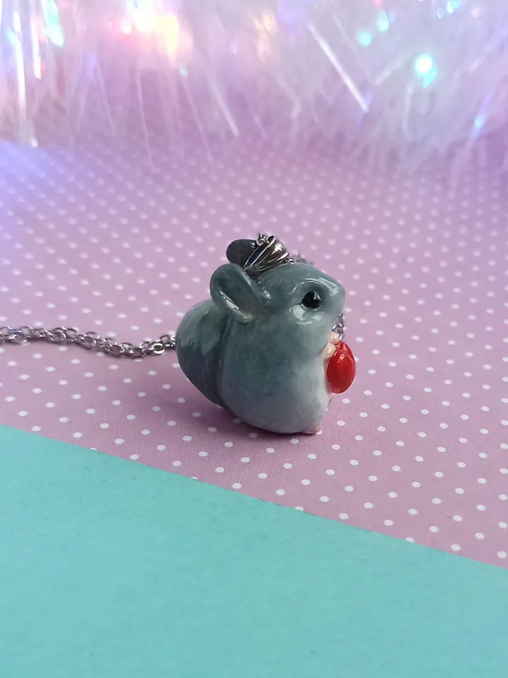 Handmade chinchilla necklace perfect for your daughter (pre-order)