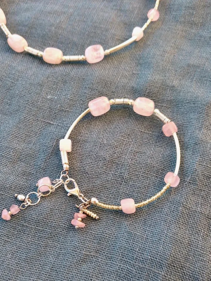 Quartz necklace and bracelet