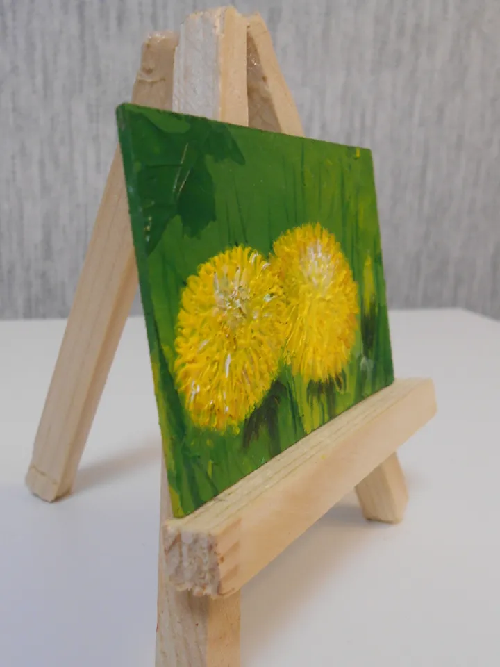 Dandelions.Oil painting.