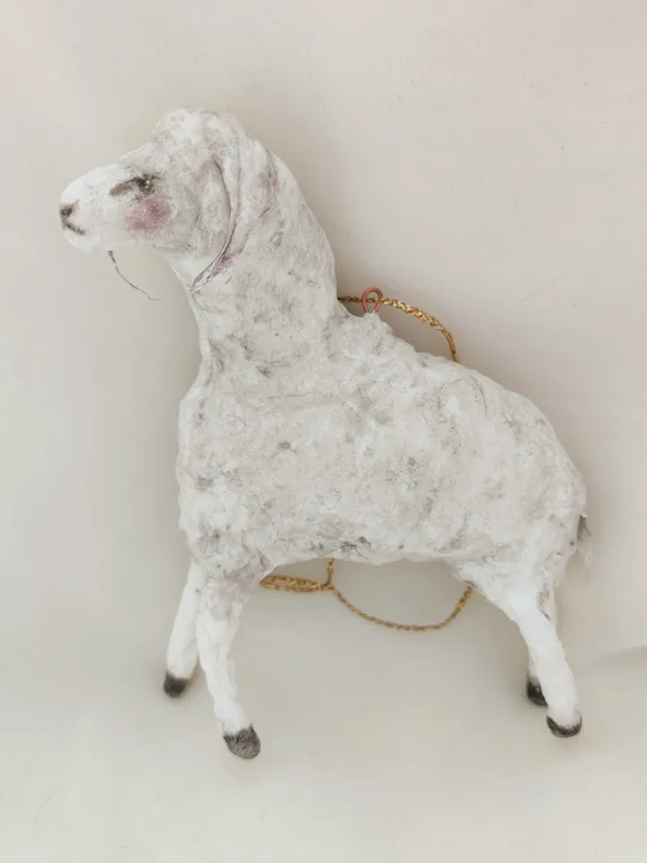 Vintage style ornament.Sheep