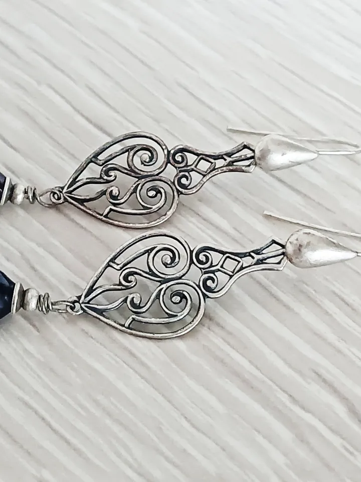 Boho Shabby chic Vintaj and Artisan Pewter permanent colored natural copper with cultured pearls beads  earrings