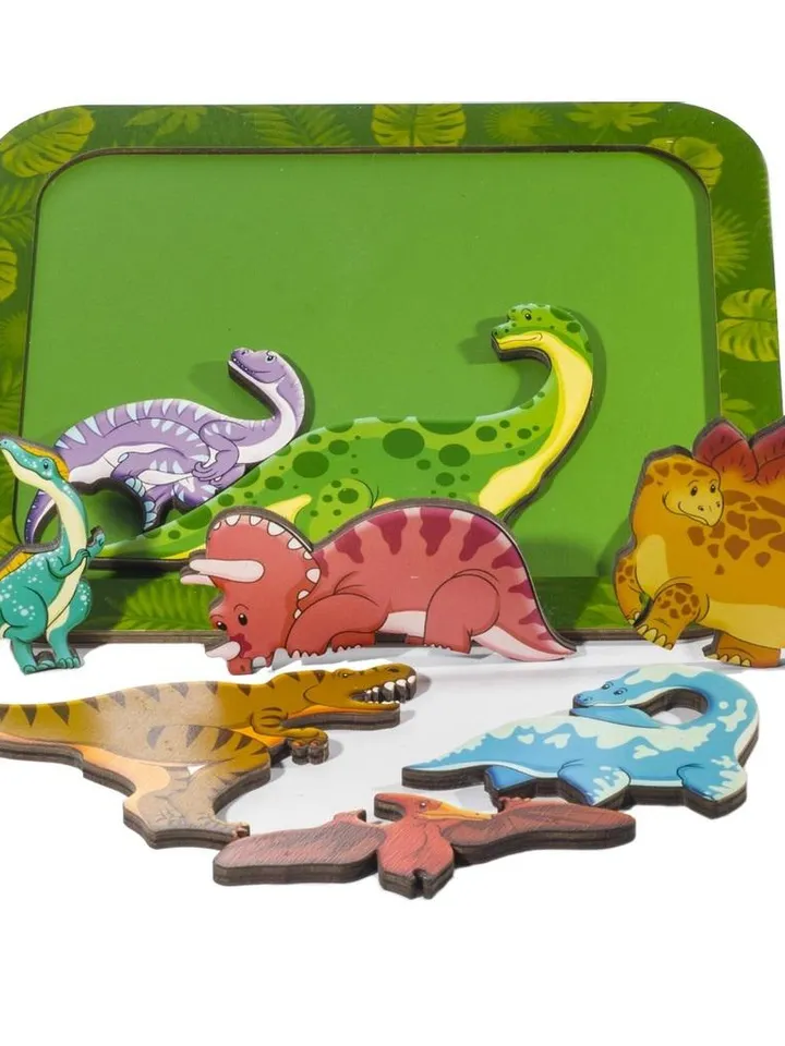 Wooden dinosaur toy, Montessori toys for Toddler Age 2 3 4 5 year, activity toys