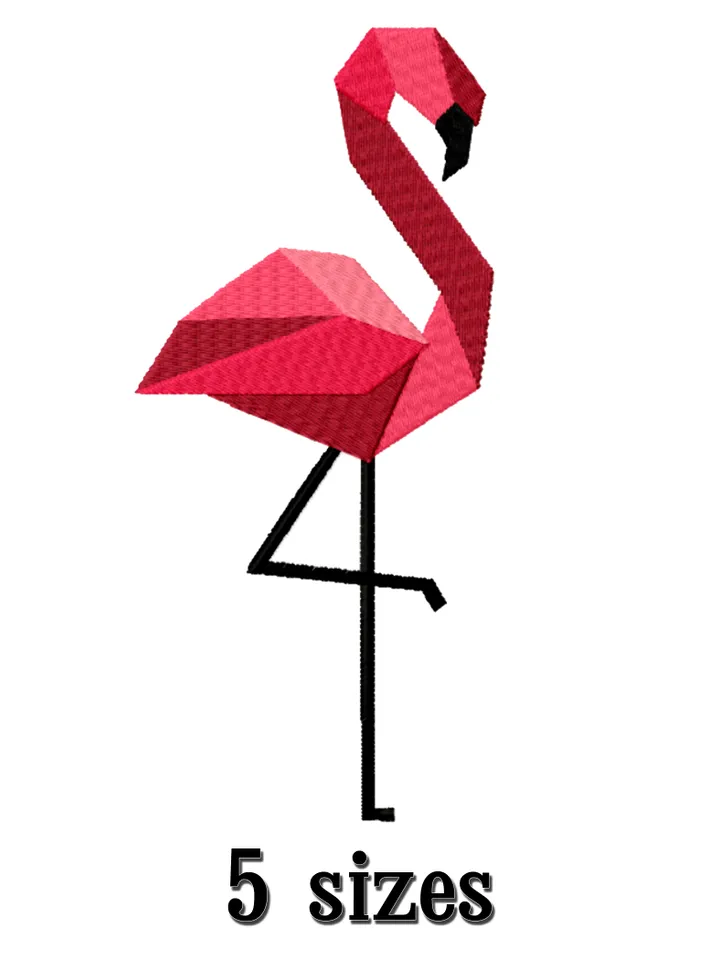 Flamingo embroidery design. Flamingo ornament embroidery designs. Digital download.
