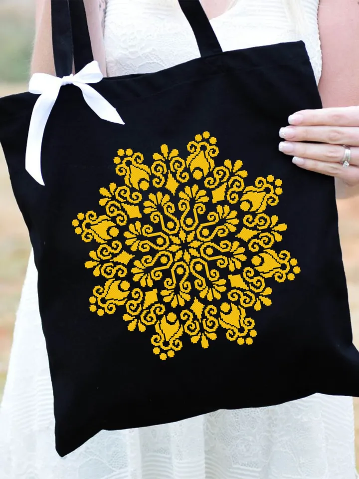 Mandala cross stitch pattern download PDF Simple mandala pattern digital PDF Monochrome cross stitch chart Quick cross stitch sampler #M101