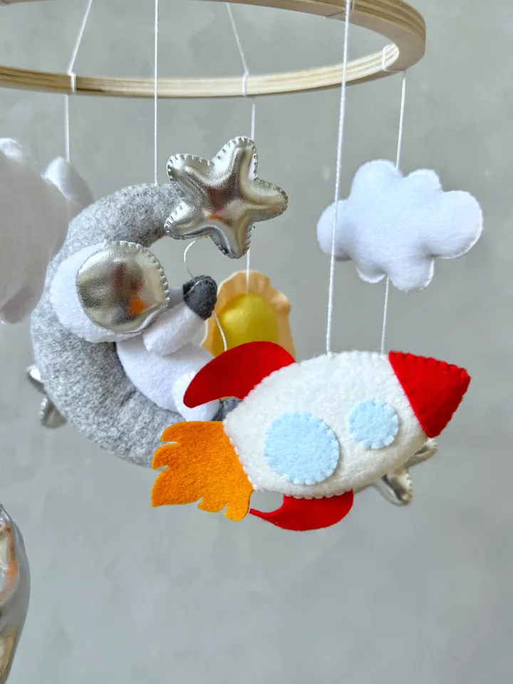 Space mobile baby boy Astronaut rocket space journey crib mobile
