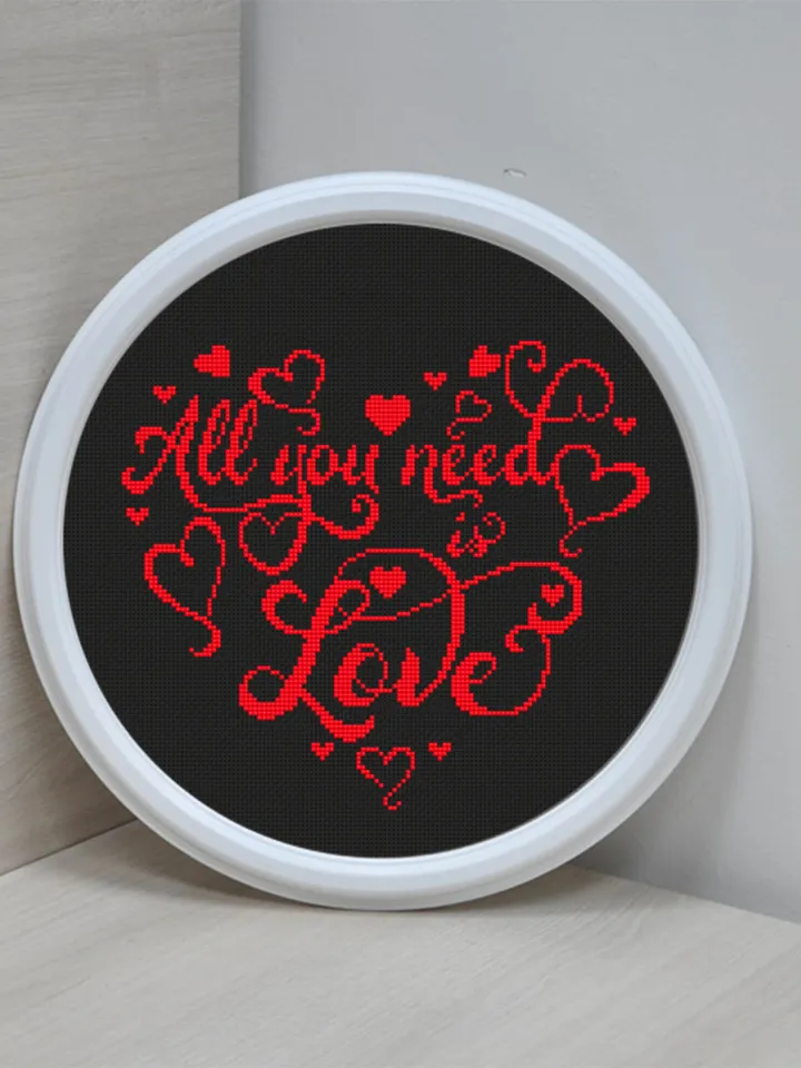 Valentine's day cross stitch pattern download PDF Love quotes cross stitch, Love lettering embroidery beginners heart shaped, Home decor #V5
