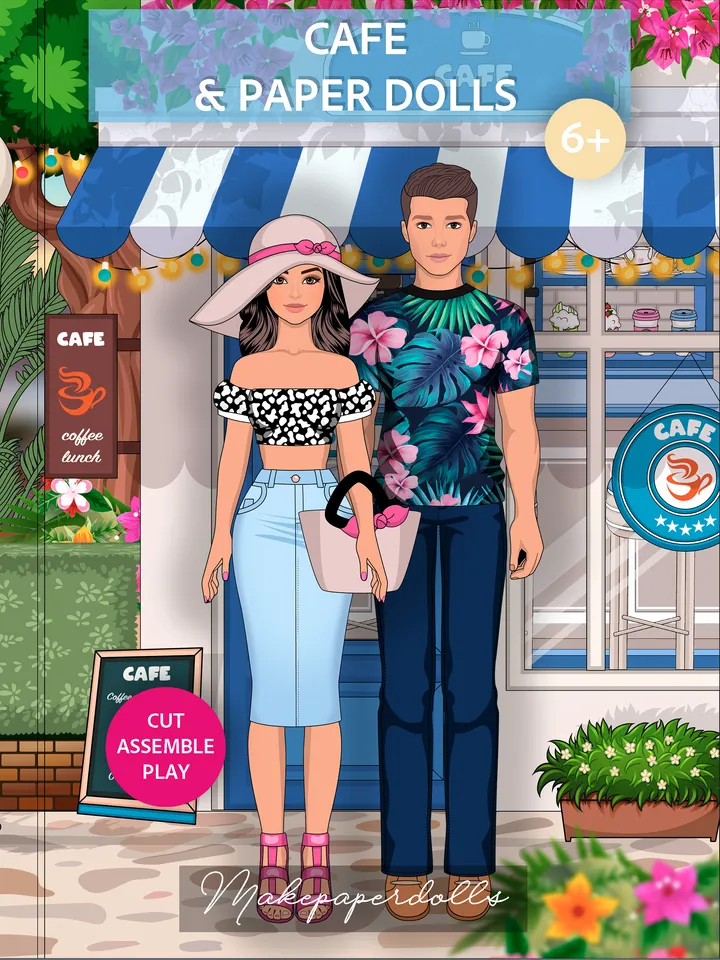 Cafe with paper dolls