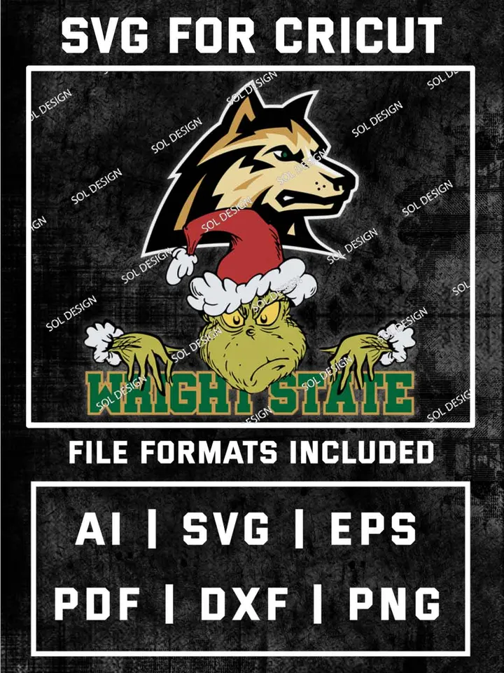 Grinch Wright State Raiders SVG, NCAA College Team SVG Design, NCAA Wright State SVG, NCAA Wright State Raiders Team Cricut, Christmas Svg, Grinch svg, Digital Download