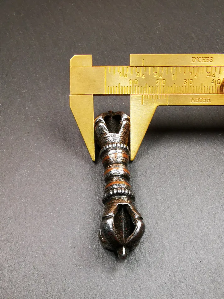Vintage Tibetan Ritual Implement by Gandhanra - Five-Pronged Vajra Dorje of Vajrayana Buddhism - Made of Cold Iron