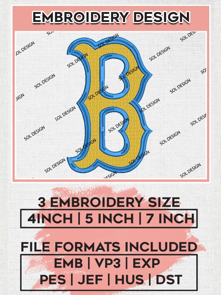 NCAA UCLA Bruins College Football Team Letter Logo Embroidery Design Files, NCAA UCLA Bruins Machine Embroidery, NCAA Teams, 3 sizes, NCAA Machine embroidery designs, Digital Download