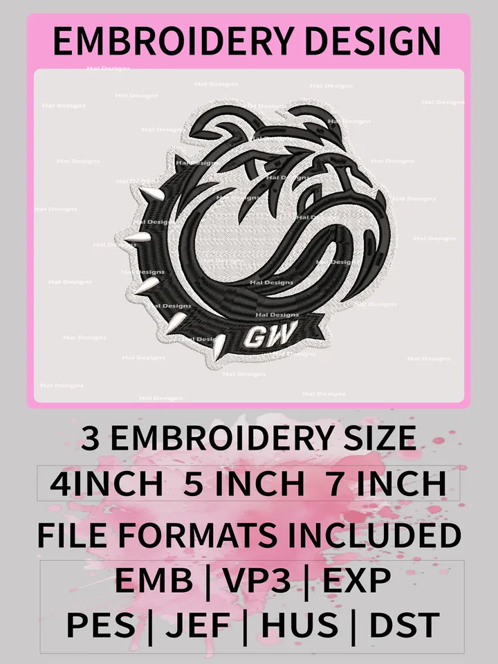 NCAA Gardner-Webb Runnin' Bulldogs Embroidery File, 3 Sizes, 6 Formats, NCAA Machine Embroidery Design, NCAA Logo, NCAA Teams