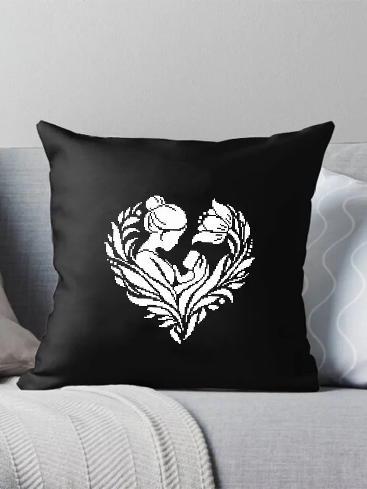 Mother baby silhouette cross stitch pattern PDF download Floral heart cross stitch chart, Heart mandala mother and child, Newborn gift #O12
