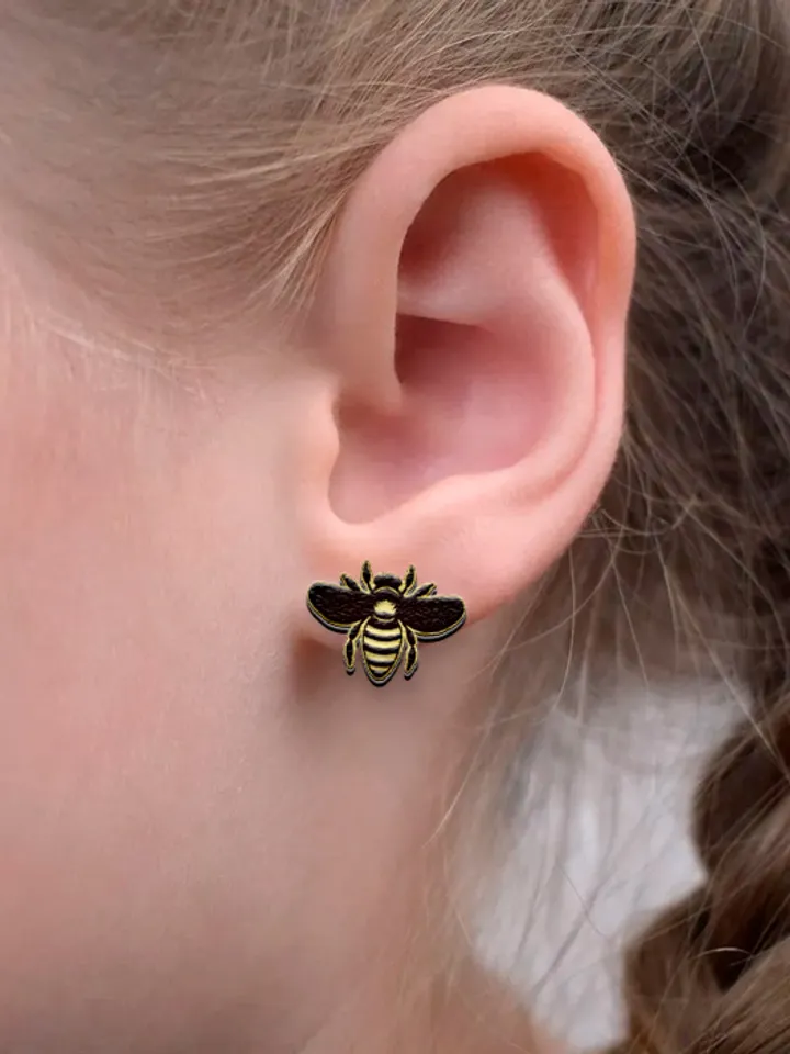 Bee Earrings Laser Cut.