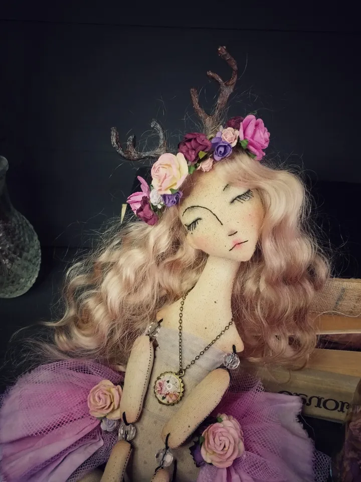 Forest Nymph. Textile doll. Art doll