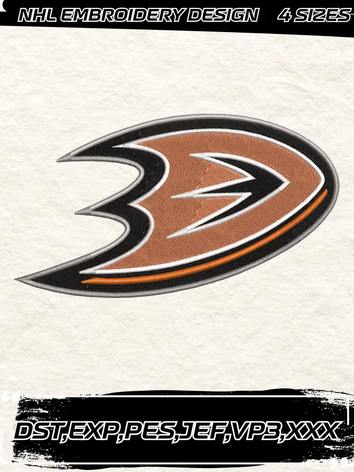 Anaheim Ducks Alternate Logo Embroidery Designs,NHL Logo Embroidery Files, Machine Embroidery Design File, 4 Sizes,Digital Download