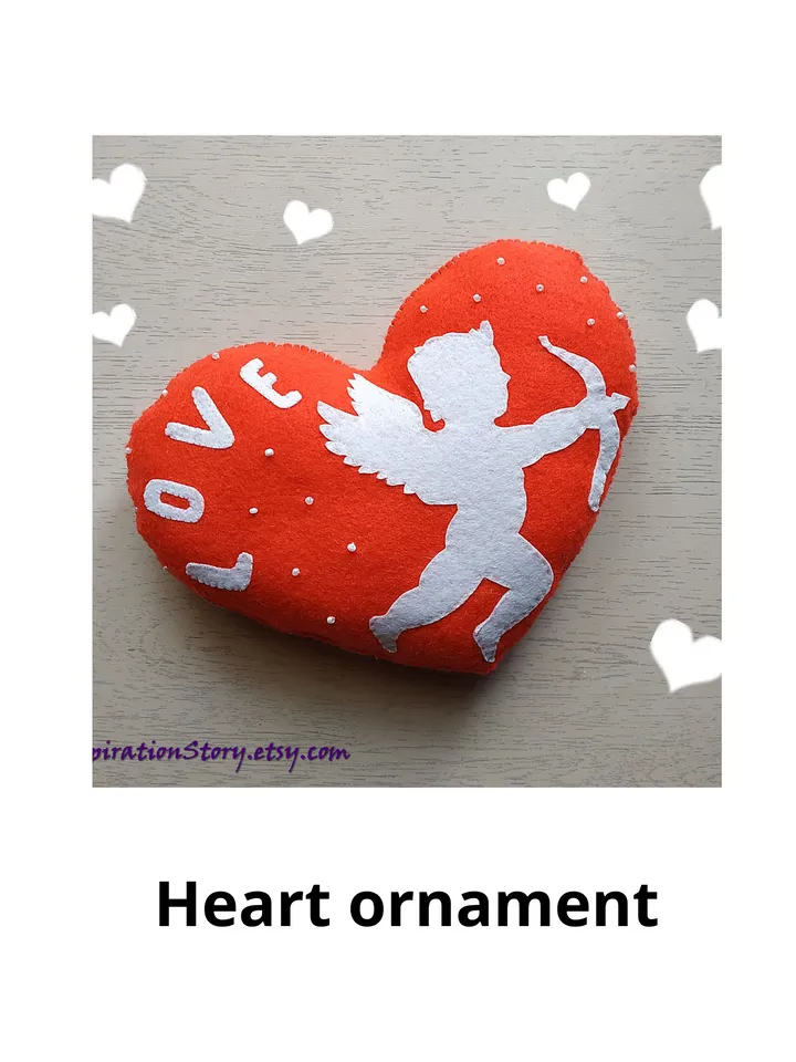 Valentines day gift, felt toy, Valentine heart toy, Gift for her, Gift for him, Valentine day decor, Valentine gift