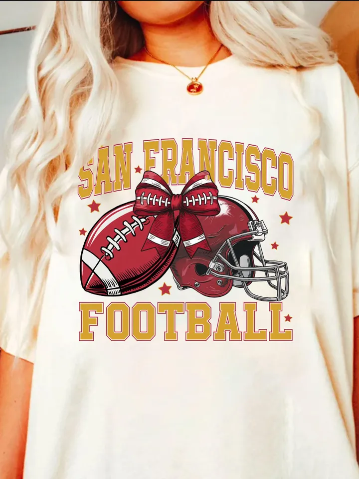 San Francisco Football png, Coquette Football PNG, Football PNG, Football Team PNG, Football Sweatshirt, Football Digital Red Team Football
