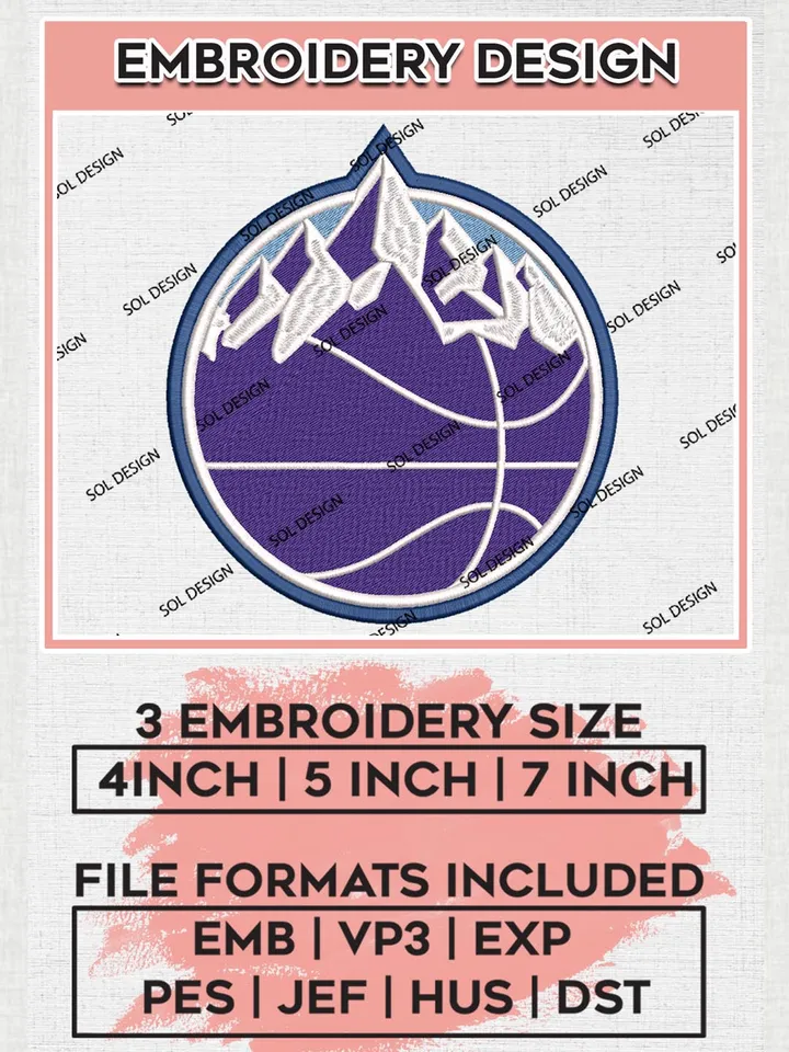Utah Jazz Embroidery Designs, NBA Logo Embroidery Files, Northwest, Machine Embroidery Design File , Digital Download