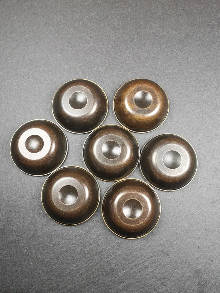 Gandhanra Handmade Tibetan Buddhist Water Offering Bowls,Yonchap Bowls,Made of Copper,1 Set of 7 Bowls,2.2"
