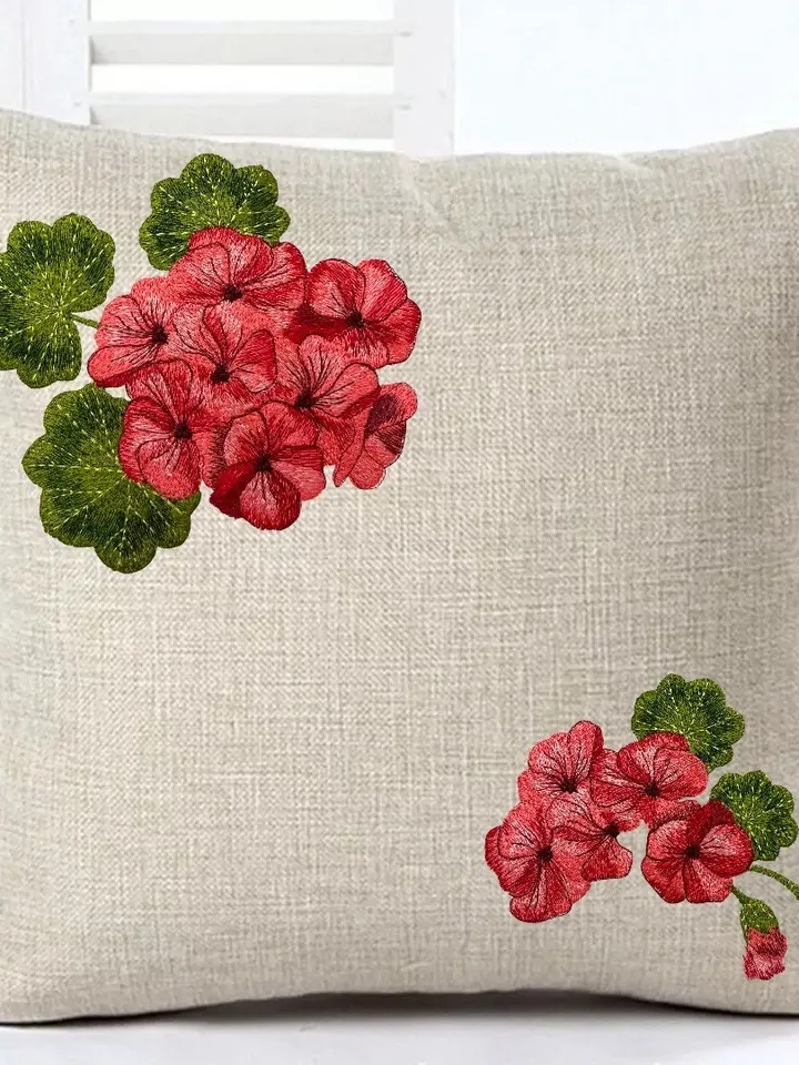 Geranium with 3D elements Floral pattern Flower machine embroidery design 3Dfloral motif 3Dflowers digital embroidery pattern clothing decor