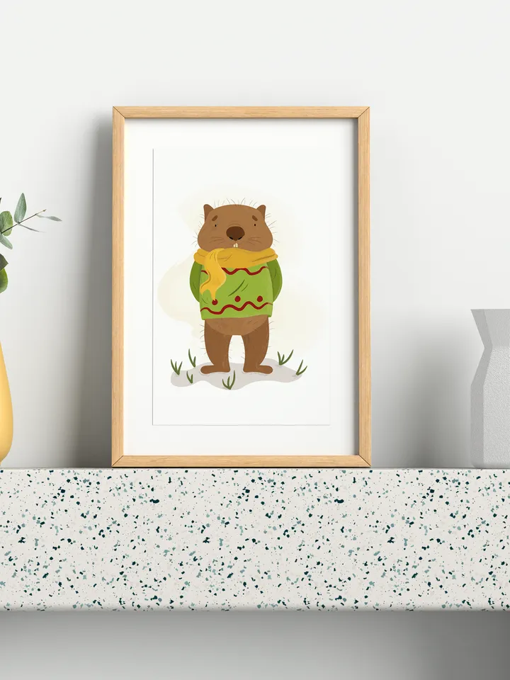 Cute wombat illustration