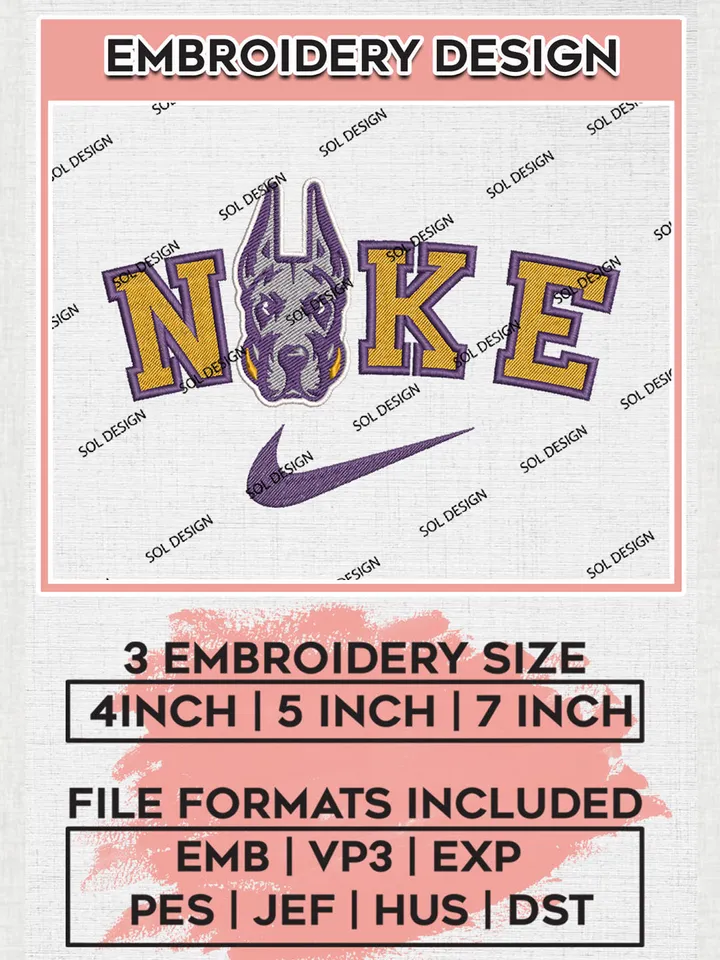Nike UAlbany Great Danes Machine Embroidery Design, NCAA UAlbany Great Danes Embroidery Design files, NCAA Logo Embroidery Designs, NCAA Machine Embroidery Designs, Digital Download
