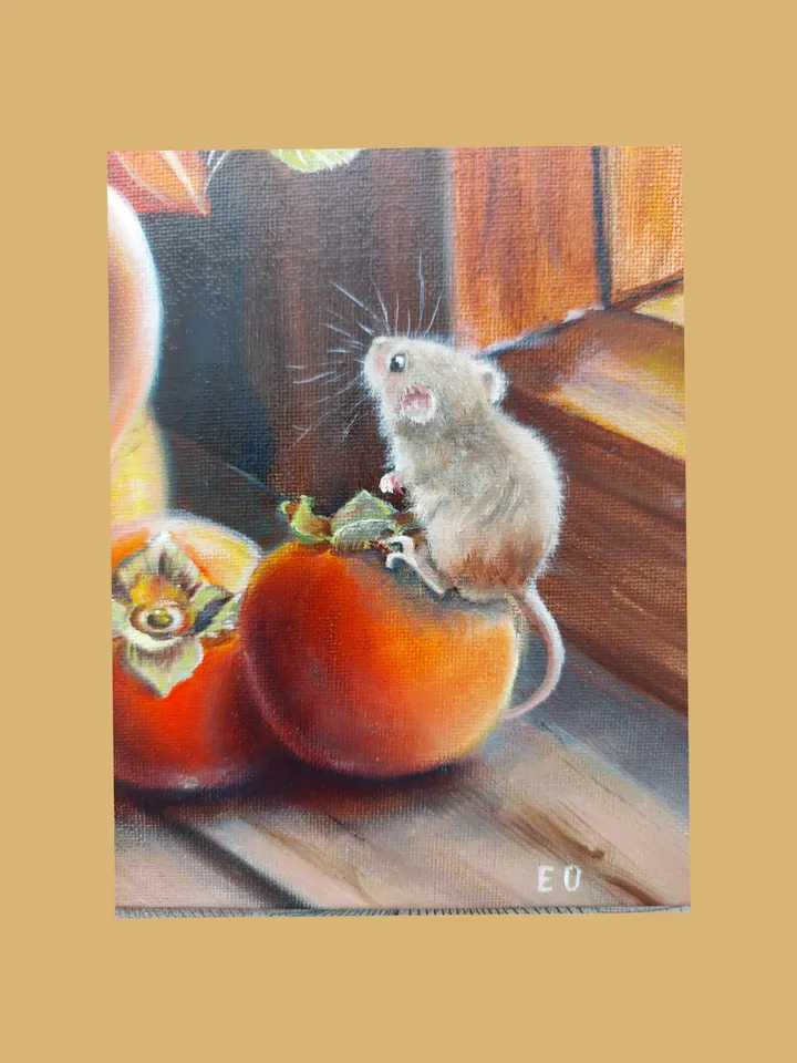 Interior painting "Still life with a cute mouse"
