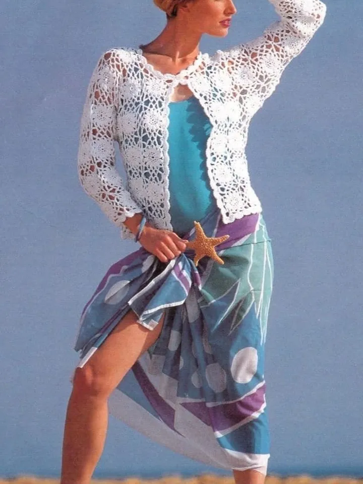 Crochet pattern summer top /Womens Crochet Pattern mesh top/ crochet summer cardigan
