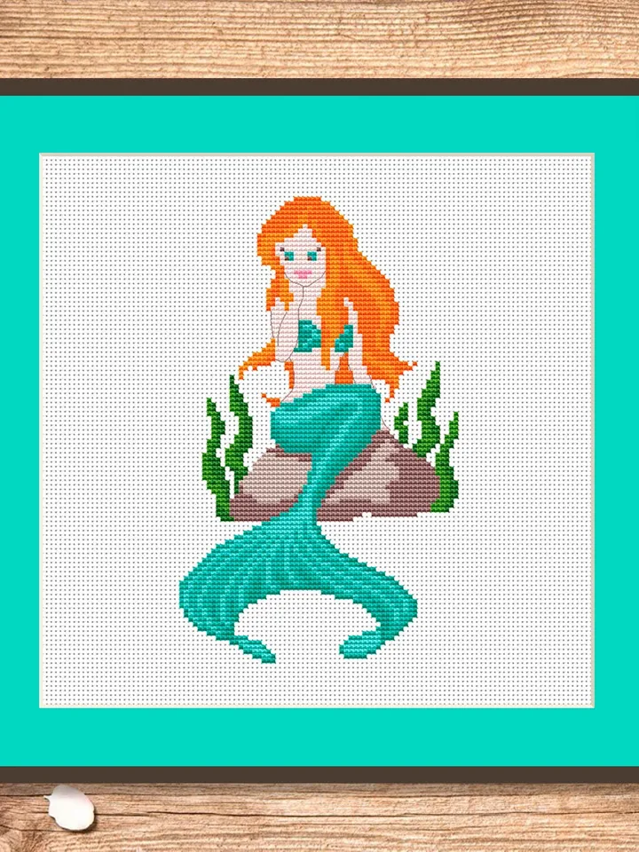 The Mermaid Cross Stitch Pattern, Sea Cross Stitch, Mermaid Pattern, Sea Cross Stitch Pattern, Litlle Mermaid Cross Stitch Patterns #bab007
